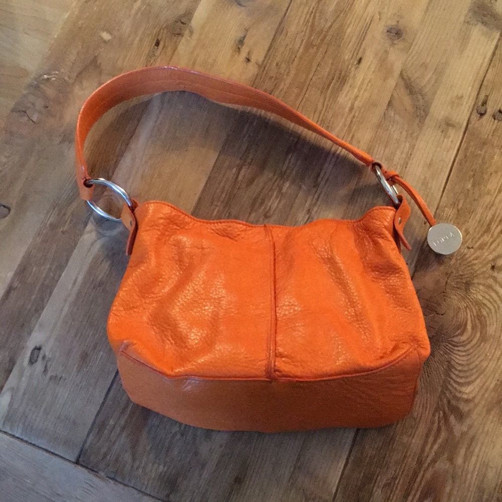 Furla tangerine leather bag
